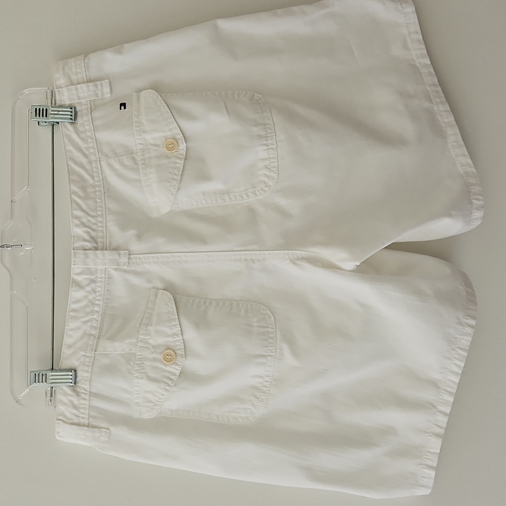 Tommy Hilfigerā White Cotton Bermuda Shorts Nautical Beach Size 10 - Picture 8 of 13